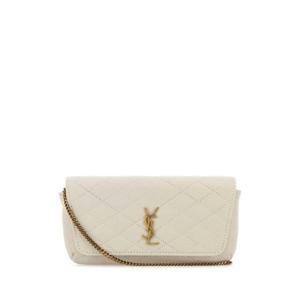 SAINT LAURENT Ivory nappa leather Gaby phone holder 7540511EL07 9207