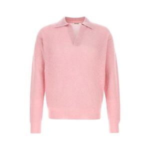 AURALEE Pink alpaca blend polo shirt A25AP02AK PINK