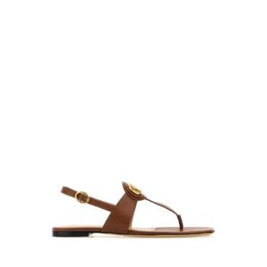 VALENTINO GARAVANI Brown leather VLogo thong sandals 7W2S0MB7DSH N58