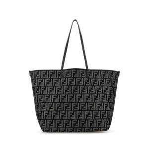 FENDI Embroidered denim large Roll shopping bag 8BH425AUT4 F1UJ5