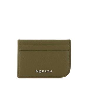 ALEXANDER MCQUEEN Army green leather card holder 8135451VDCC 3217