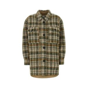 ISABEL MARANT ETOILE 자수 폴리에스테르 혼방 Harveli 코트 MA0020FDB3D04E KAEC