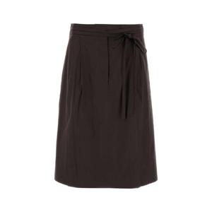 PRADA Brown stretch poplin skirt P176WGSOOO12VC F0192