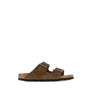 BIRKENSTOCK Brown suede Arizona slippers 1030865 DARK TEA