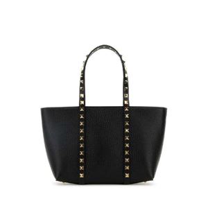 VALENTINO GARAVANI Black leather medium Rockstud handbag 6W2B0R05VSF 0NO
