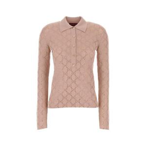 GUCCI Antiqued pink wool polo shirt 797899XKD8F 6668