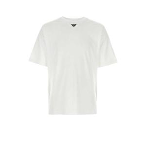 PRADA 화이트 코튼 티셔츠 UJN861S232240 F0009