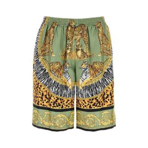 VERSACE Printed silk bermuda shorts 10024761A15792 5G610