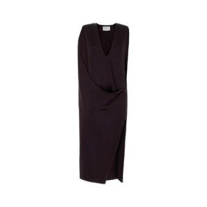 SPORTMAX Aubergine satin Austria1234 dress 2522226073600 003