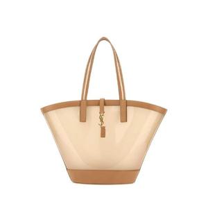 SAINT LAURENT 투톤 비닐 amp 가죽 파니에 쇼핑백 773697FAC0F 2275