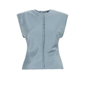 AMI Light blue stretch satin top FTP814PL0037 4506