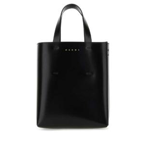 MARNI 블랙 가죽 미니 뮤지엄 핸드백 SHMP0039U1LV639 00N99