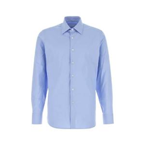 PRADA Light blue stretch poplin shirt UCM608SOOO10HT F0012