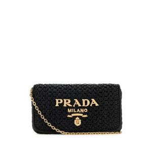 PRADA 블랙 라피아 크로스바디 백 1BF134VCOB2M2T F0ES7