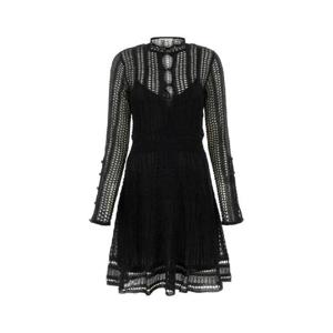 CHLOE 블랙 리넨 블렌드 미니 드레스 CHC23WMR13530 001