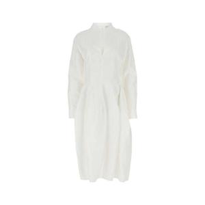 BOTTEGA VENETA 화이트 비스코스 블렌드 드레스 725506V2LB0 9071