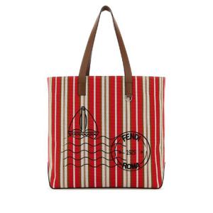 FENDI Embroidered canvas shopping bag 7VA657AUGU F1SCQ