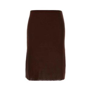MIU MIU Brown silk skirt MMG570SOOO18BP F0324