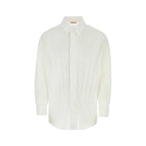 VALENTINO GARAVANI 화이트 테크 나일론 오버사이즈 셔츠 2V0ABX955ET 0BO