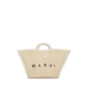 MARNI White leather and raffia small Tropicalia Summer handbag BMMP0068Q0P3860 00W12