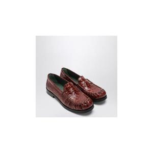 VINNYS Brown OGEE moccasins with crocodile print 12110XLVINN-800