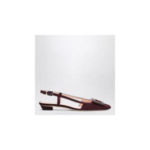 ROGER VIVIER Belle Vivier bordeaux suede slingback flats RVW00743380HR0XLROGVI-R822