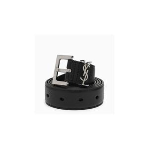 SAINT LAURENT 카상드르 블랙 가죽 벨트 634440BRM0EXGYSL-1000