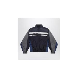 BALENCIAGA Black navy grey 50 50 technical fabric tracksuit jacket 831363TRO31XLBALEN-1055