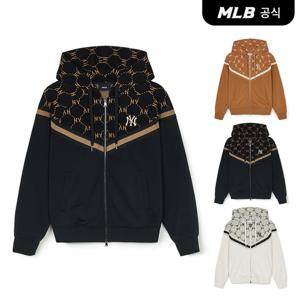 [MLB공식] 다이아 모노그램 자카드 배색 후드집업 (3 COLOR) 3ATRM0144