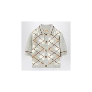 GUCCI 그레이베이지 아가일 인레이가 들어간 카디건 787830XKD4LXHGUC-1002
