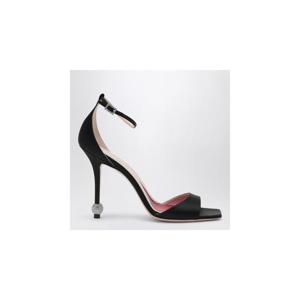 ROGER VIVIER Black sandal with jewelled heel RVW56827490RS0XIROGVI-B999