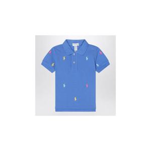 POLO RALPH LAUREN Light blue polo shirt with colourful logo embroidery 320882605006COXIPOLOR-SB