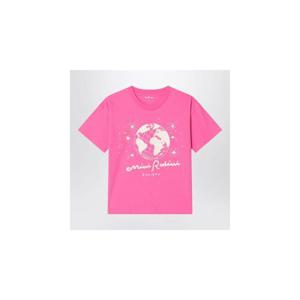 MINI RODINI 오가닉 코튼 핑크 티셔츠 2472012028COXHMIRO-PI