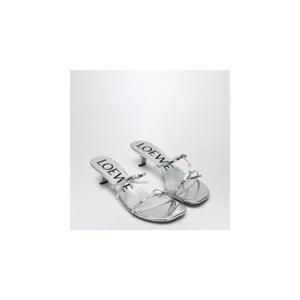 LOEWE Petal sandal in metallic silver LPET465X04LEXILOEW-1160