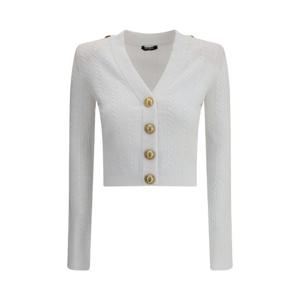 BALMAIN Ribbed and braided Cardigan FF1KL245KI500FA
