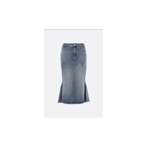 ALEXANDER MCQUEEN flared skirt in stonewash denim 826751QMADG4315