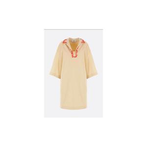 FENDI poplin tunic dress with embroideries FDD383AUJQF1SAZ