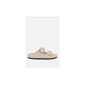 BIRKENSTOCK Arizona Big Buckle flat sandals in shiny leather Narrow Fit 1027850ECRU