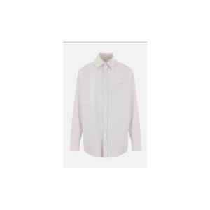 BOTTEGA VENETA BV 로고 자수 체크 코튼 amp 리넨 셔츠 786340V40J02716