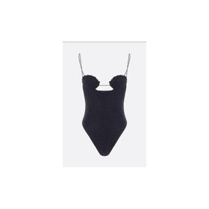OSEREE Lumiere Shell one piece swimsuit in lurex LMF257BLACK