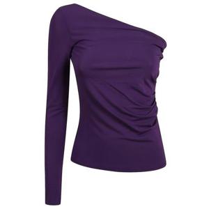 25 FW 막스마라 퍼플 애시메트릭 원숄더 개더드 탑 2511941012600