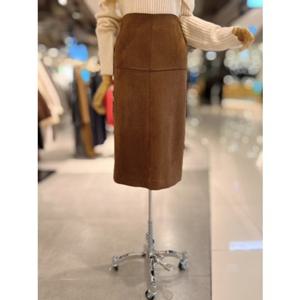 ab.fz 스웨이드 H라인 밴딩 롱 스커트 (ABXA1HS36A) US