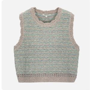 [써스데이아일랜드](T258MVT253W)멀티 컬러 트위드 니트 베스트