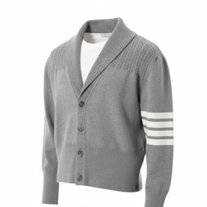 THOM BROWNE 4바 스트라이프 져지 스티치 숄카라 가디건 (MKC418A Y3006 055)
