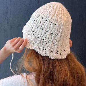 썸머 캐주얼 여성 스트링 니트 벙거지 보닛햇