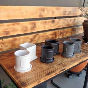 모던 도기 몰딩 화분 C0402 사각 8x8x8cm