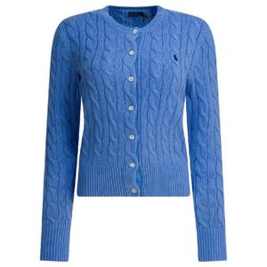 POLO RALPH LAUREN Braided crewneck cardigan with logo 211971868009NEW LITCHFIELD BLUE