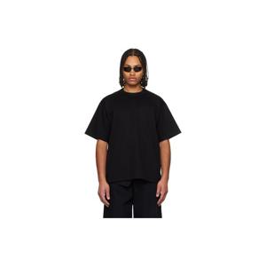 사카이 티셔츠 블랙 코튼 저지 티셔츠 261445M213012