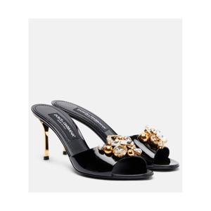 돌체앤가바나 임벨리시드 페이턴트 레더 뮬 P01138341