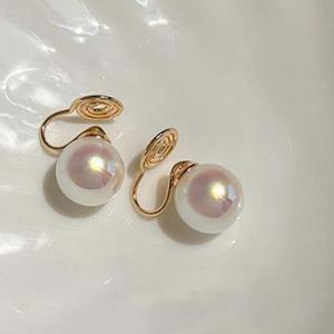 여성 러블리 심플 진주 귀걸이 클립형 고리형 2타입
